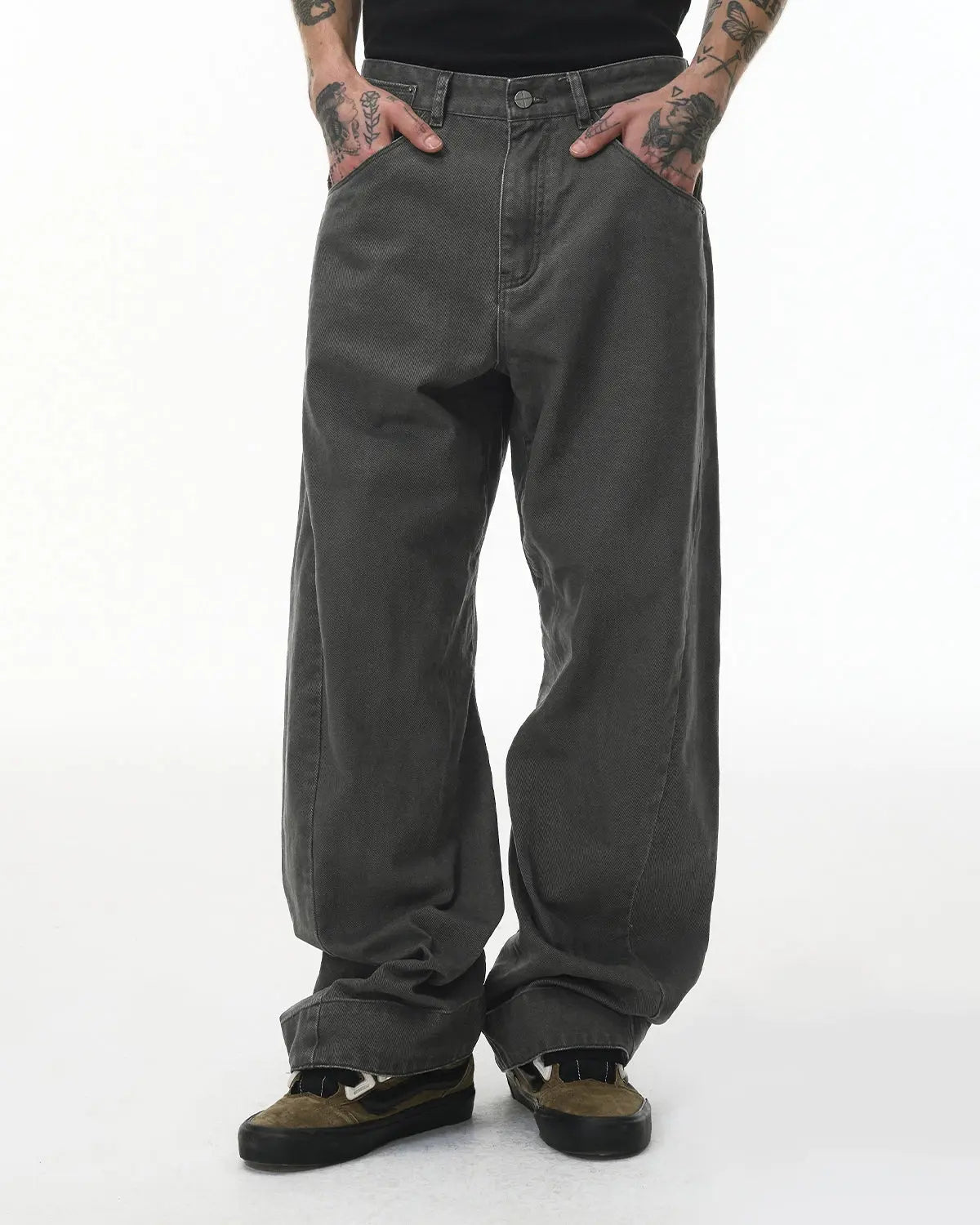 Stitching Flare Baggy Jeans | LCDEGO Streetwear