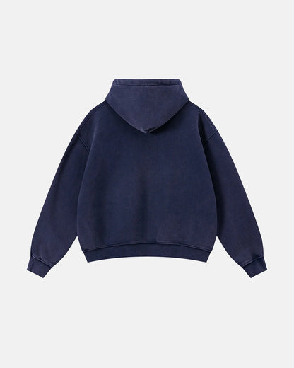 Vintage Washed Fleece Boxy Zip Hoodie | LCDEGO Streetwear