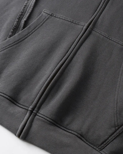 Acid Wash Oversized Zip Up Hoodies | LCDEGO Streetwear