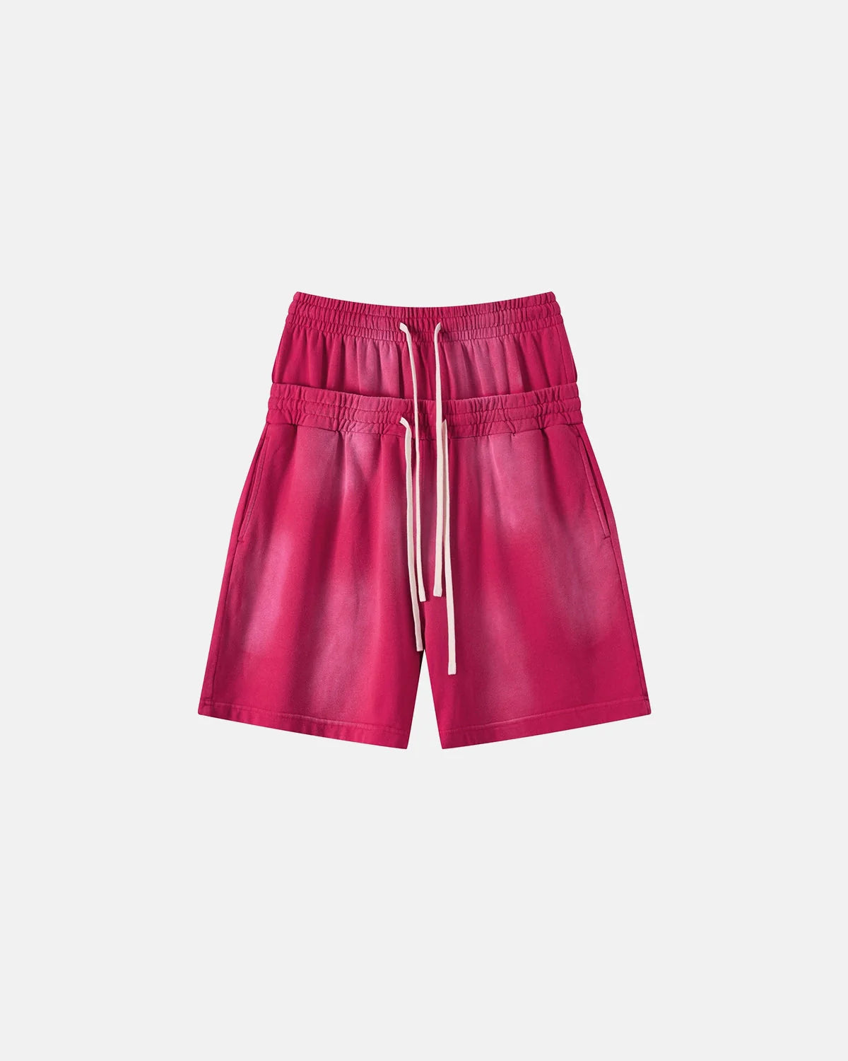 Double Waist Monkey Wash Sweat Shorts | LCDEGO Streetwear