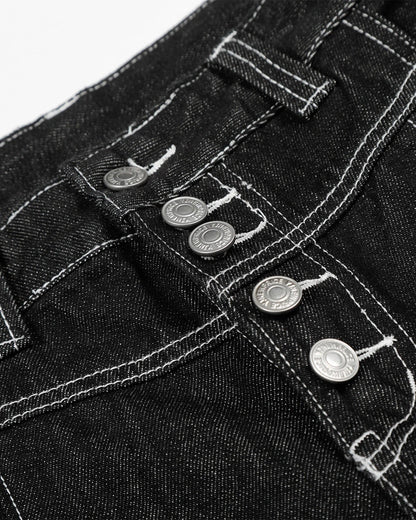 Button Fly Baggy Denim Jorts | LCDEGO streetwear