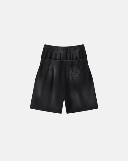Double Waist Monkey Wash Sweat Shorts | LCDEGO Streetwear