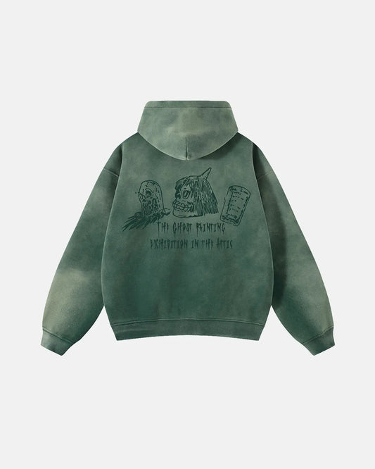 Graphic Monkey Wash Zip Up Hoodies | LCDEGO Streetwear