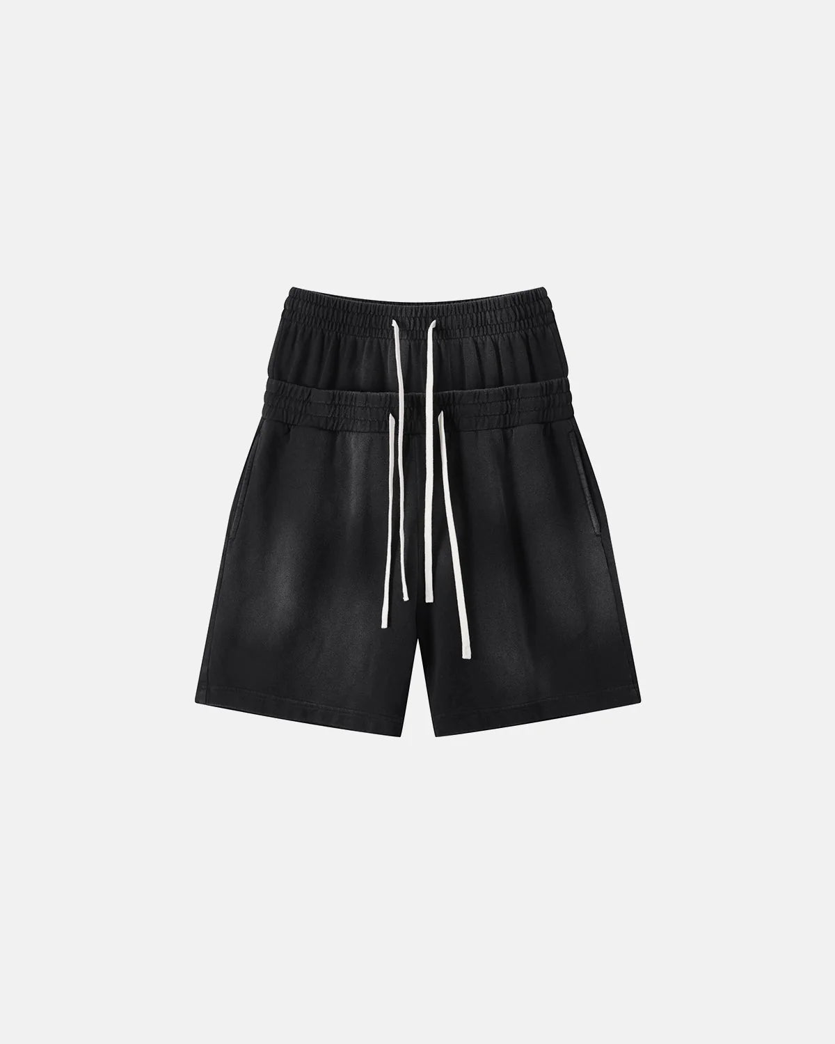 Double Waist Monkey Wash Sweat Shorts | LCDEGO Streetwear