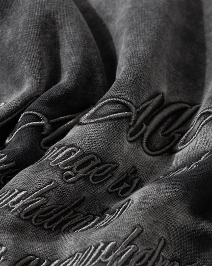 Acid Washed Embroidery Zip Up Hoodies | LCDEGO Streetwear