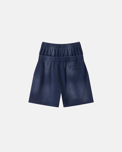 Double Waist Monkey Wash Sweat Shorts | LCDEGO Streetwear