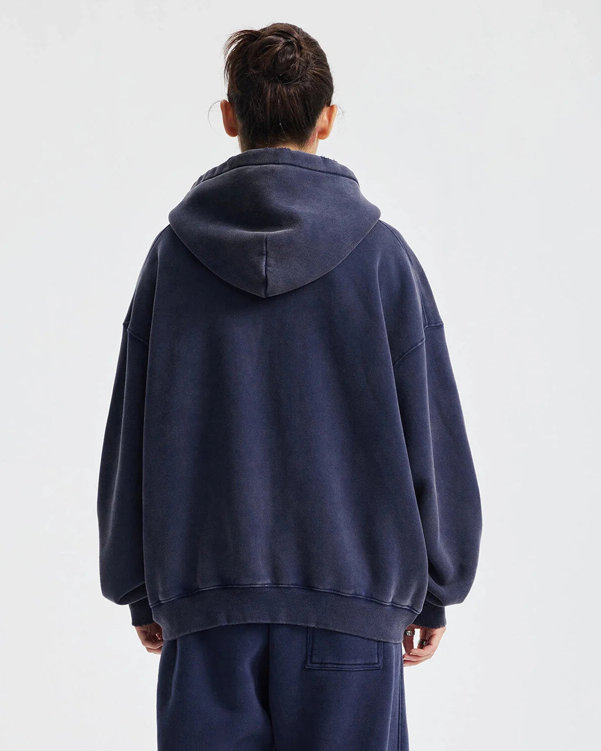 Boxy Fit Acid Washed Fleece Zip Up Hoodies | LCDEGO Streetwear