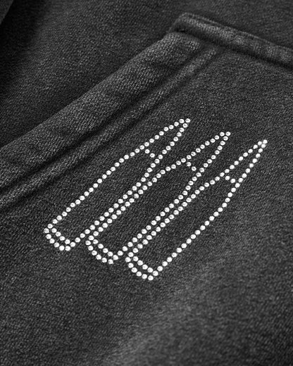 Graphic Rhinestone Acid Wash Hoodies | LCDEGO Streetwear