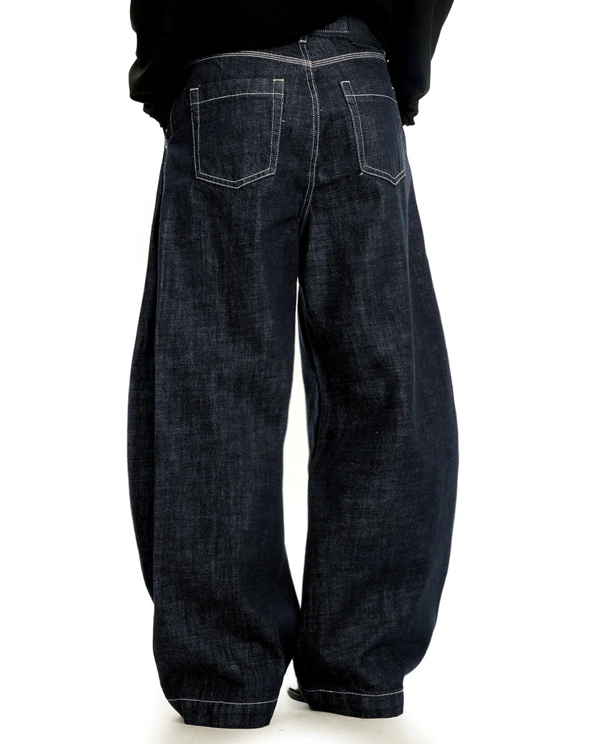 Raw Blue Wide Leg Denim Jeans | LCDEGO Streetwear