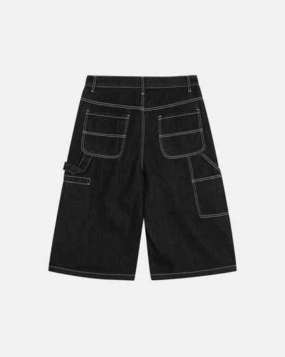 Raw Denim Cargo Longline Shorts | LCDEGO Streetwear
