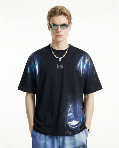 Iridescent Shimmer Oversized T-Shirt | LCDEGO Streetwear