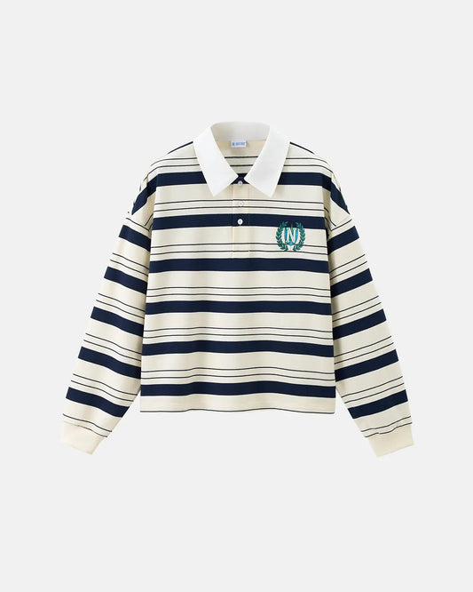 Striped Rugby Polo Shirt | LCDEGO Streetwear