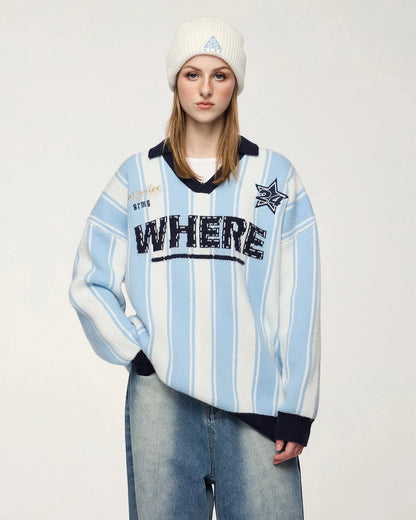 Retro Striped Jacquard Sweaters | LCDEGO Streetwear