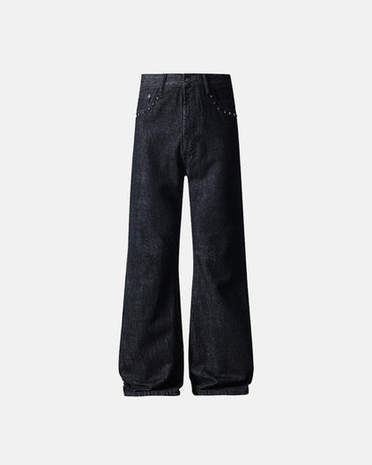 Studded Baggy Bootcut Jeans | LCDEGO Streetwear