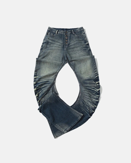 Distressed Stacked Slim Jeans | LCDEGO Streetwear