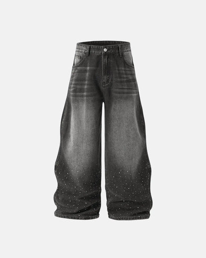 LCDEGO Wave Washed Baggy Jeans