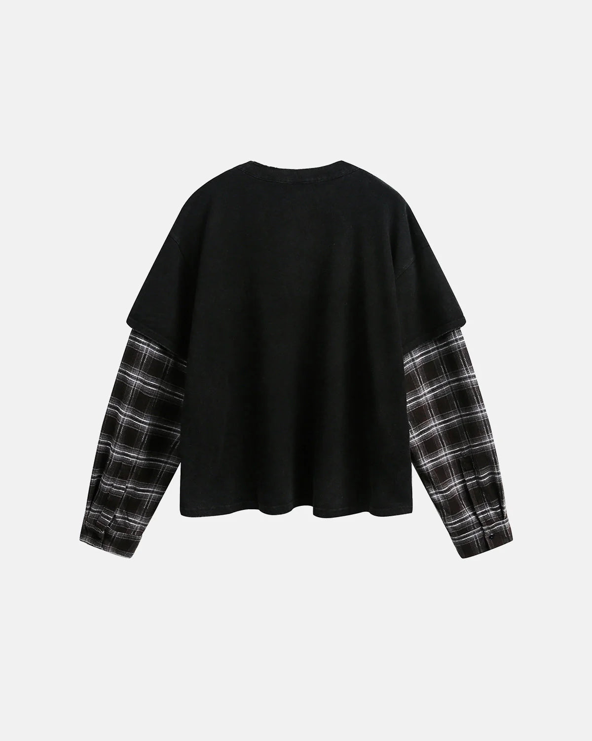 Distressed Plaid Layered Long Sleeve Tees | LCDEGO Streetwear