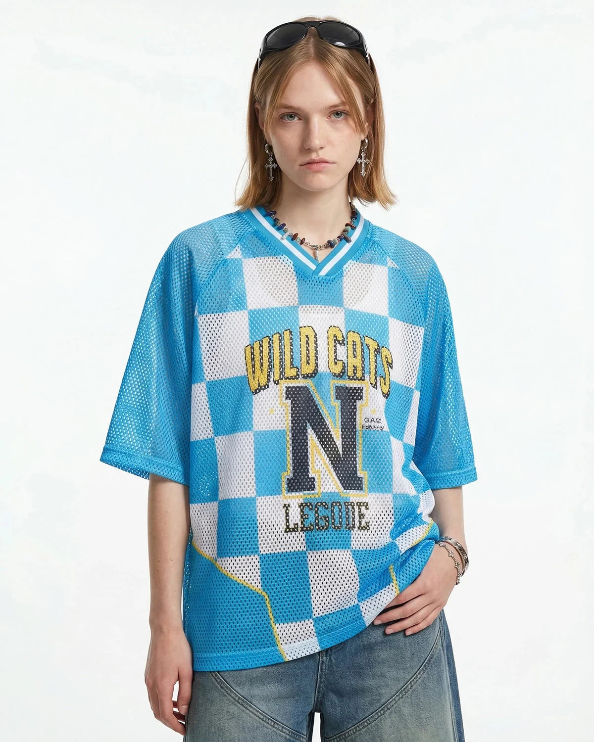 Varsity Checkerboard Mesh Jersey | LCDEGO Streetwear