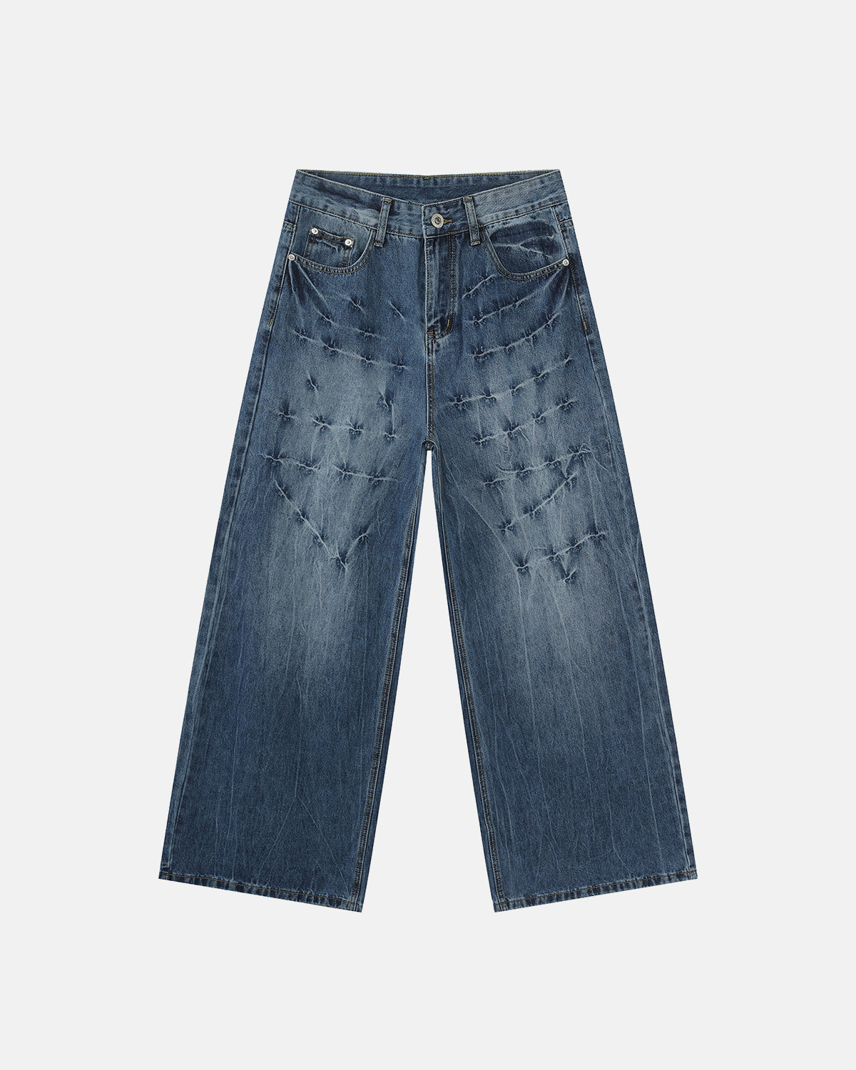 Barbed Distressed Baggy Jeans | LCDEGO Streetwear