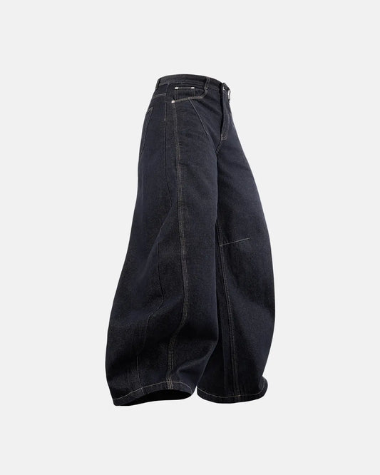 LCDEGO Raw Color Barrel Baggy Jeans
