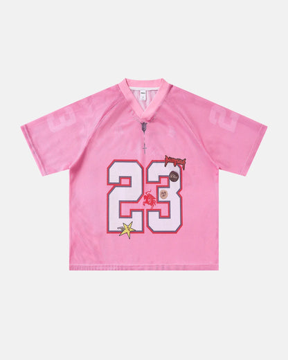 Number 23 Pink Mesh Jersey | LCDEGO Streetwear