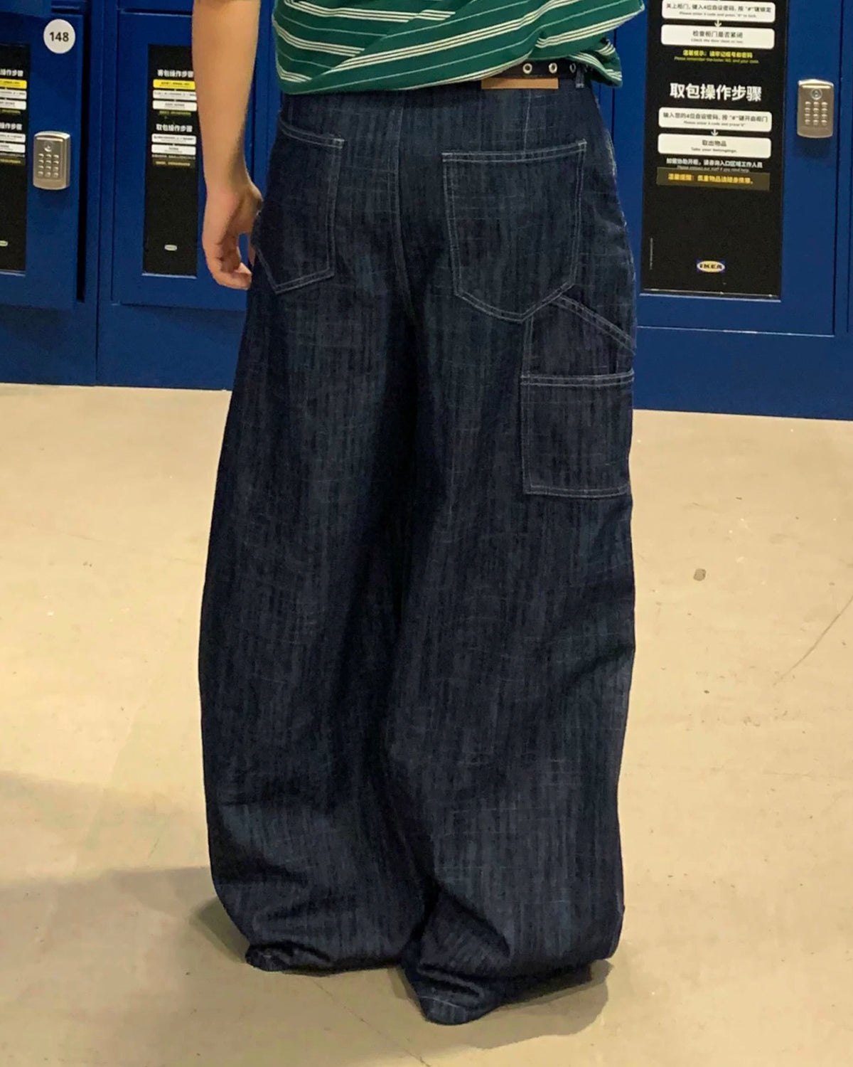 Dark Indigo Baggy Barrel Jeans | LCDEGO Streetwear