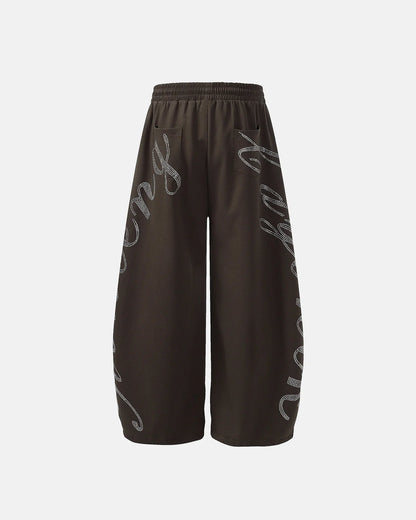 Rhinestone Baggy Joggers | LCDEGO Streetwear