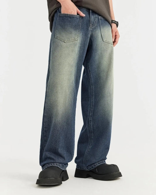 Monkey Washed Baggy Jeans | LCDEGO Streetwear