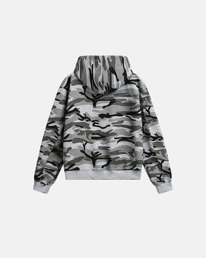Cropped Camouflage Zip Up Hoodie | LCDEGO Streetwear