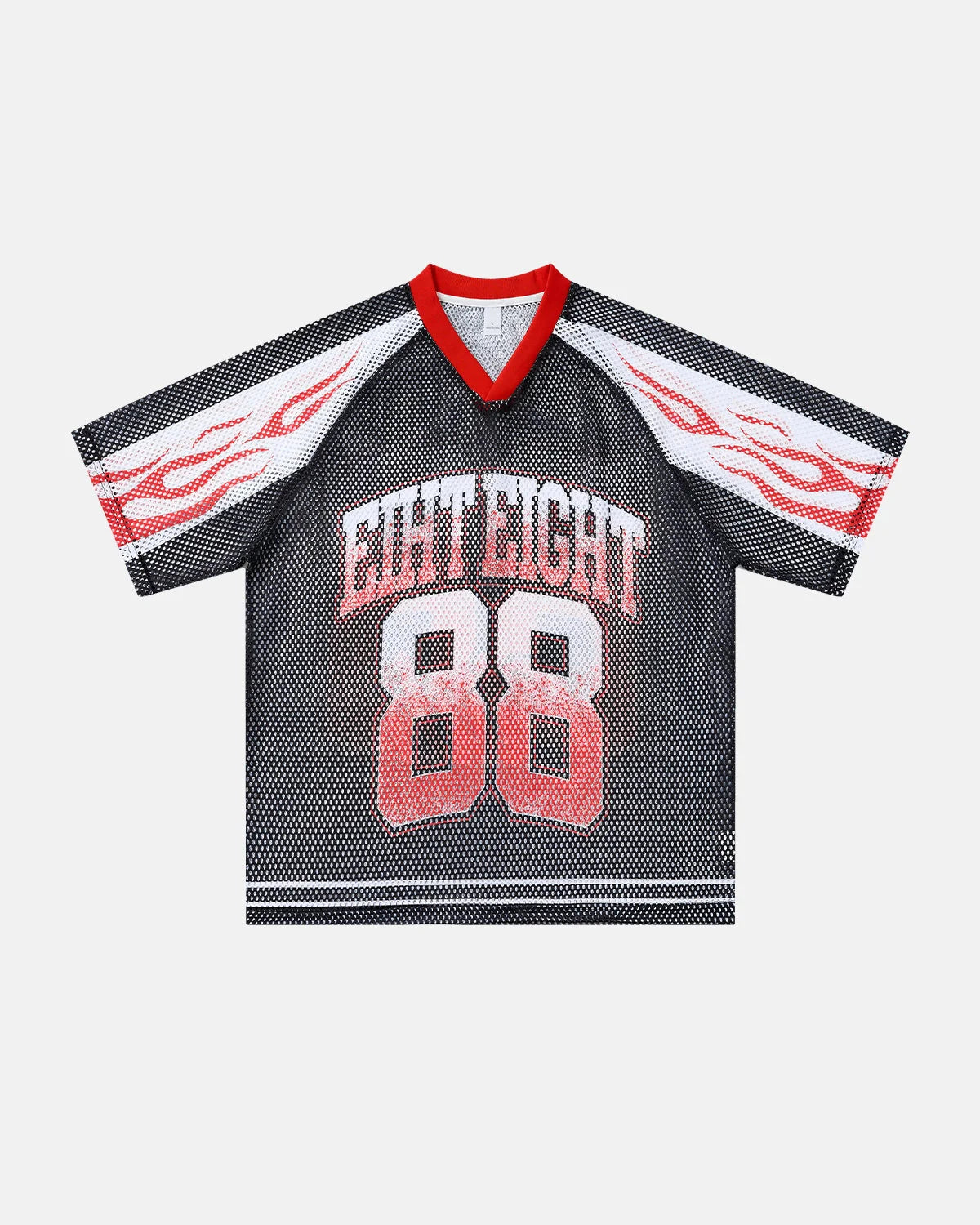 Flame Graphic Mesh Jersey | LCDEGO Streetwear