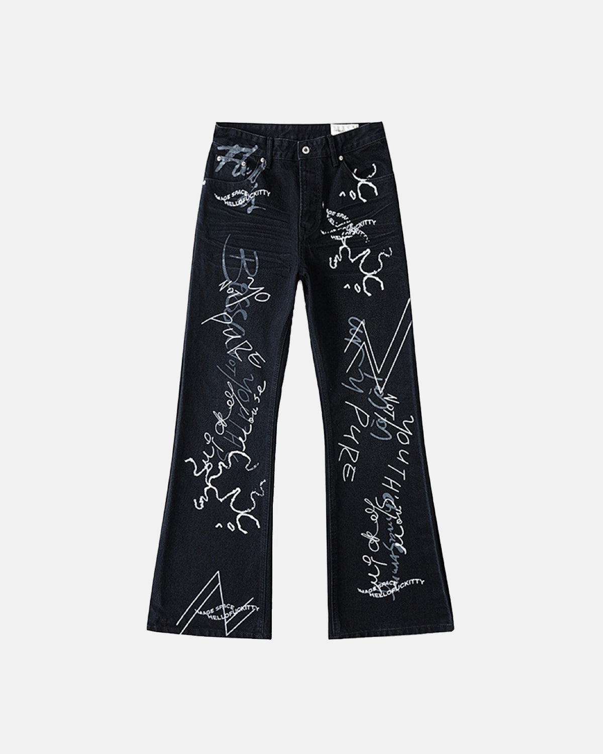 Graffiti Print Bootcut Jeans | LCDEGO Streetwear