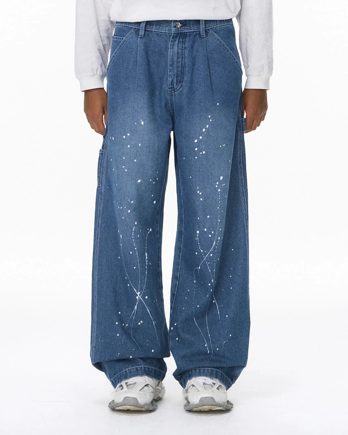 Splash Ink Print Straight Leg Denim Jeans | LCDEGO Streetwear