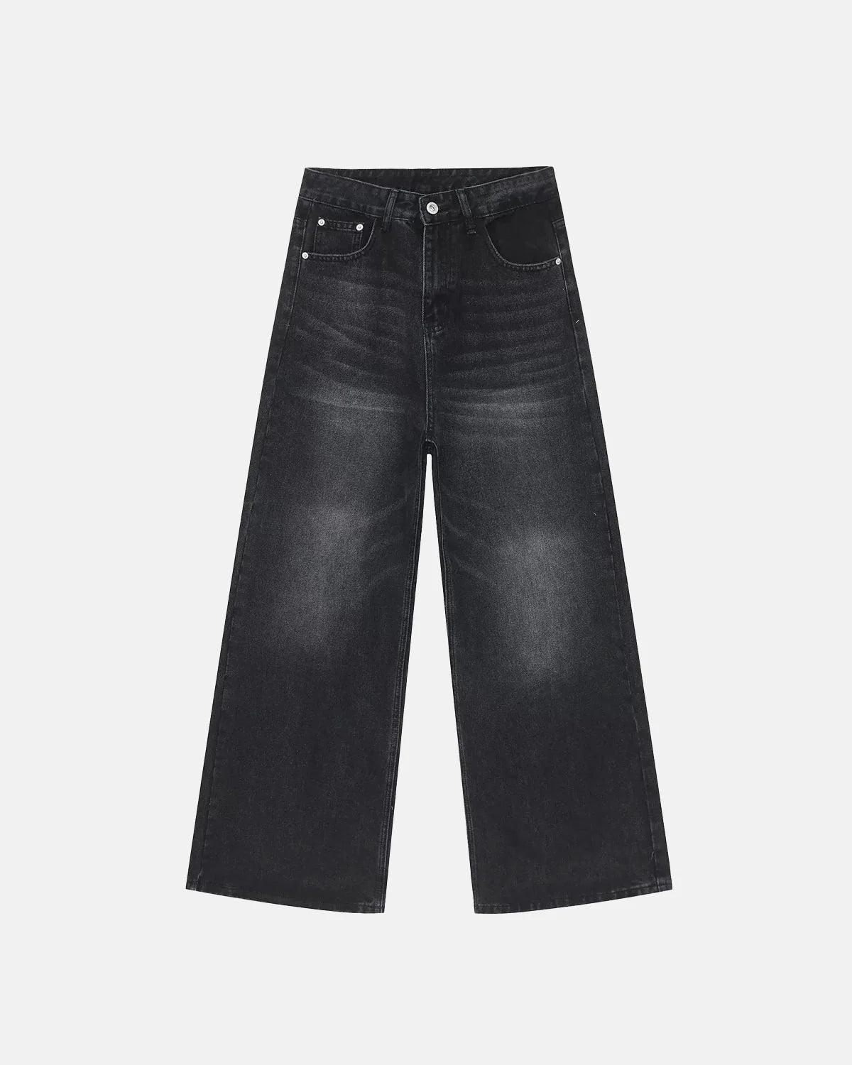 Black Monkey Washed Wide Leg Jeans | LCDEGO Streetwear