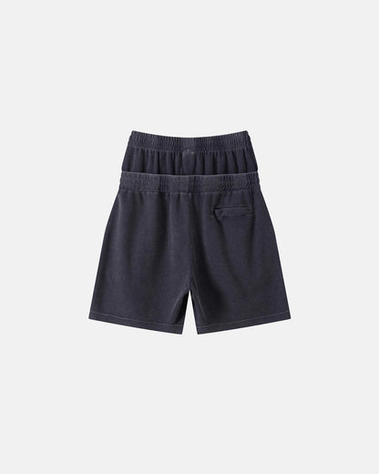 Double Waist Acid Wash Waffle Shorts | LCDEGO Streetwear