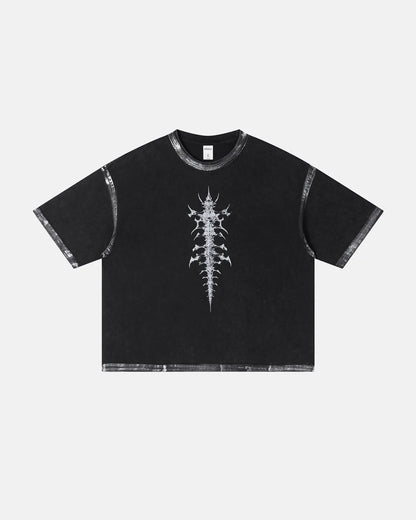 Distressed Painted Graphic Boxy T-Shirt | LCDEGO Streetwear
