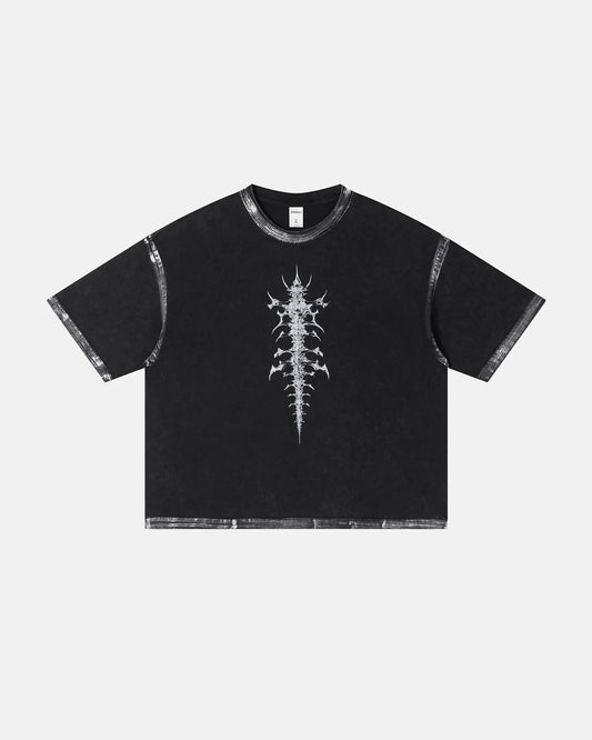 Distressed Painted Graphic Boxy T-Shirt | LCDEGO Streetwear