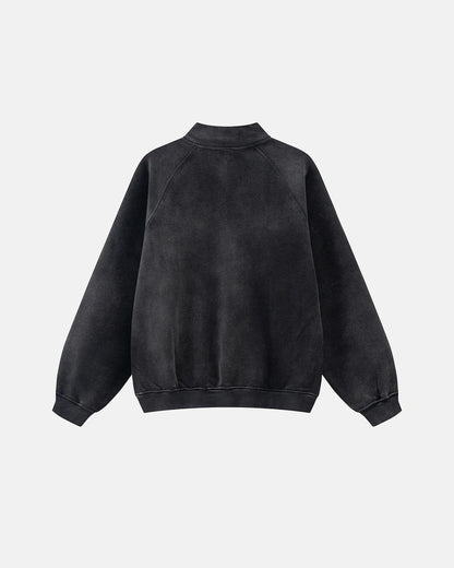 Quarter Zip Up Monkey Washed Sweatshirt | LCDEGO Streetwear