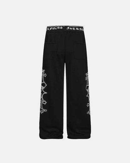 Gothic Graphic Wide Leg Sweatpants | LCDEGO Streetwear