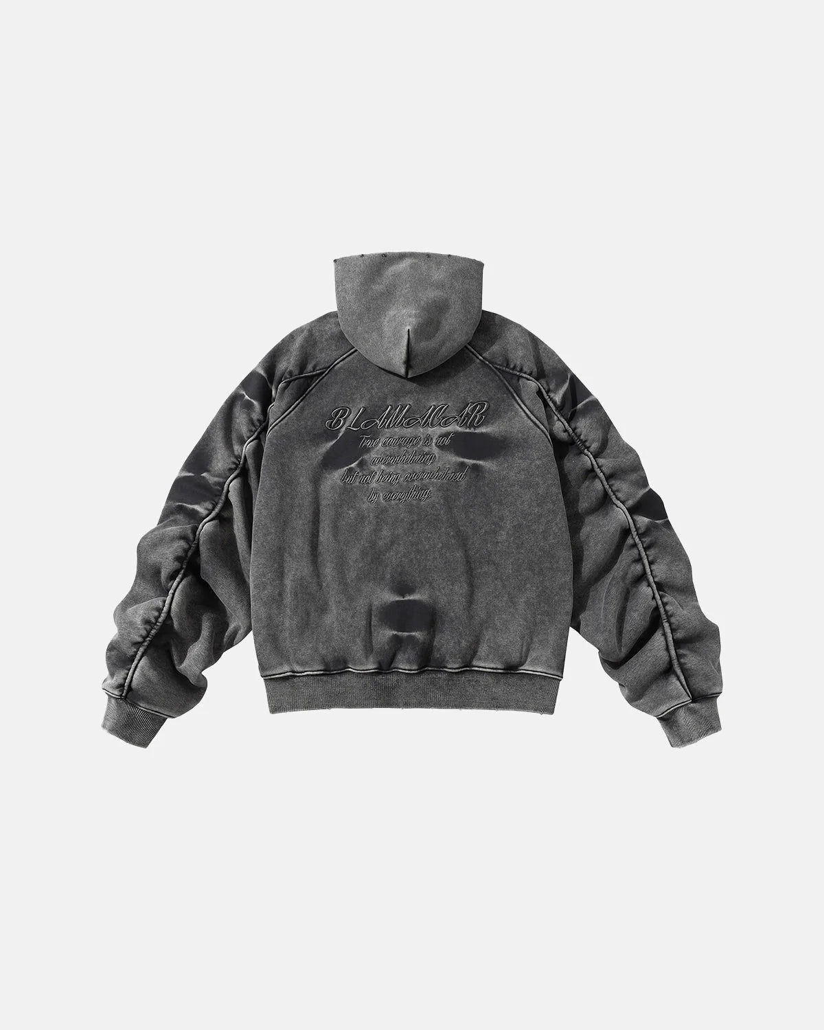Acid Washed Embroidery Zip Up Hoodies | LCDEGO Streetwear