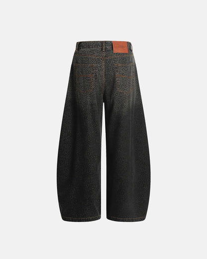 Vintage Leopard Print Barrel Jeans | LCDEGO Streetwear