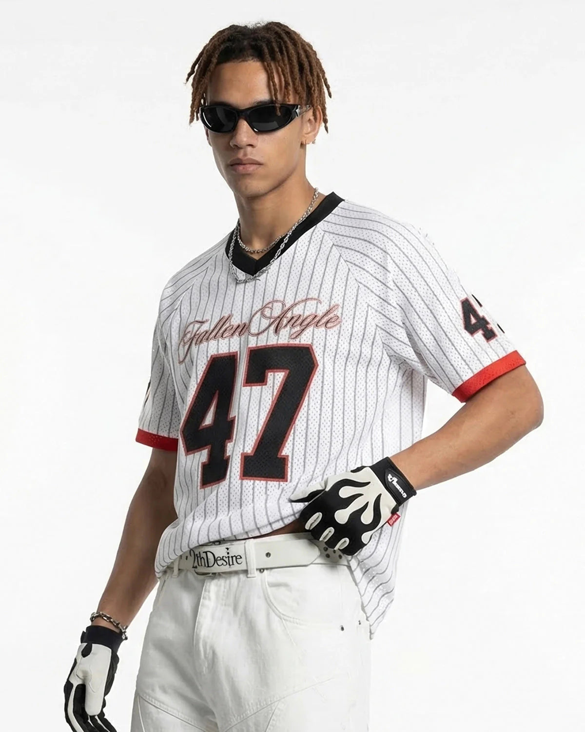 Pinstripe Number Mesh Jersey | LCDEGO Streetwear