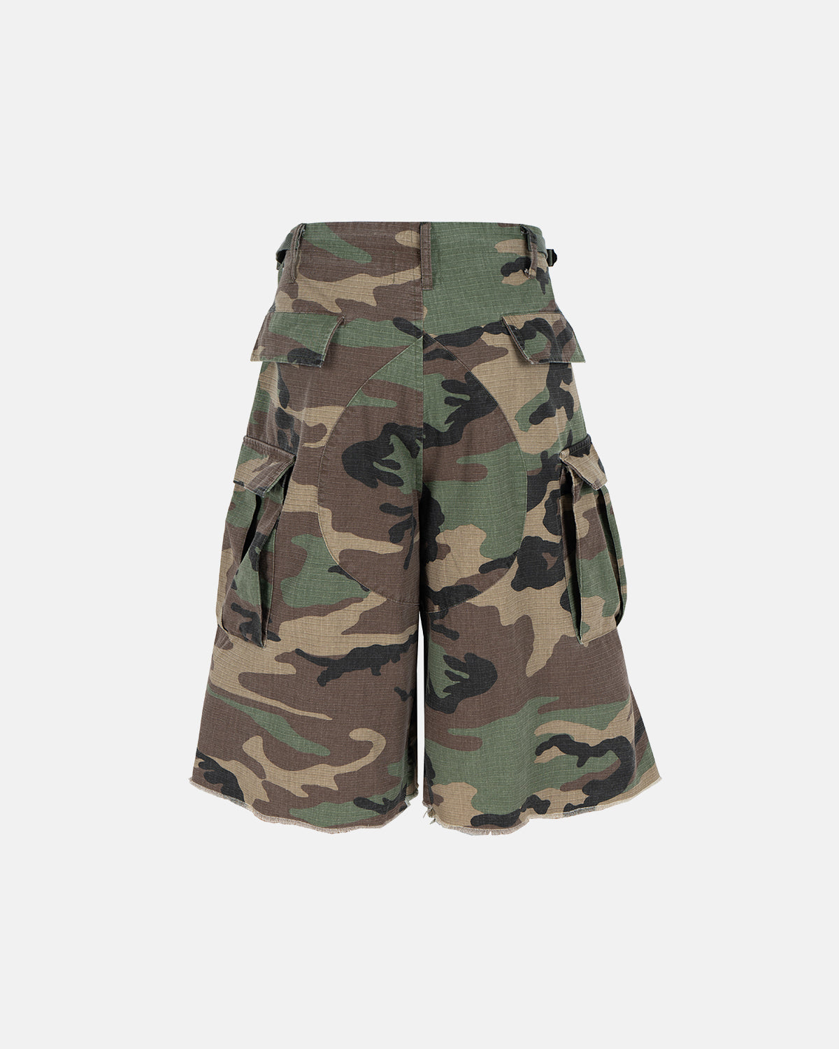 Oversized Camo Cargo Longline Shorts | LCDEGO Streetwear