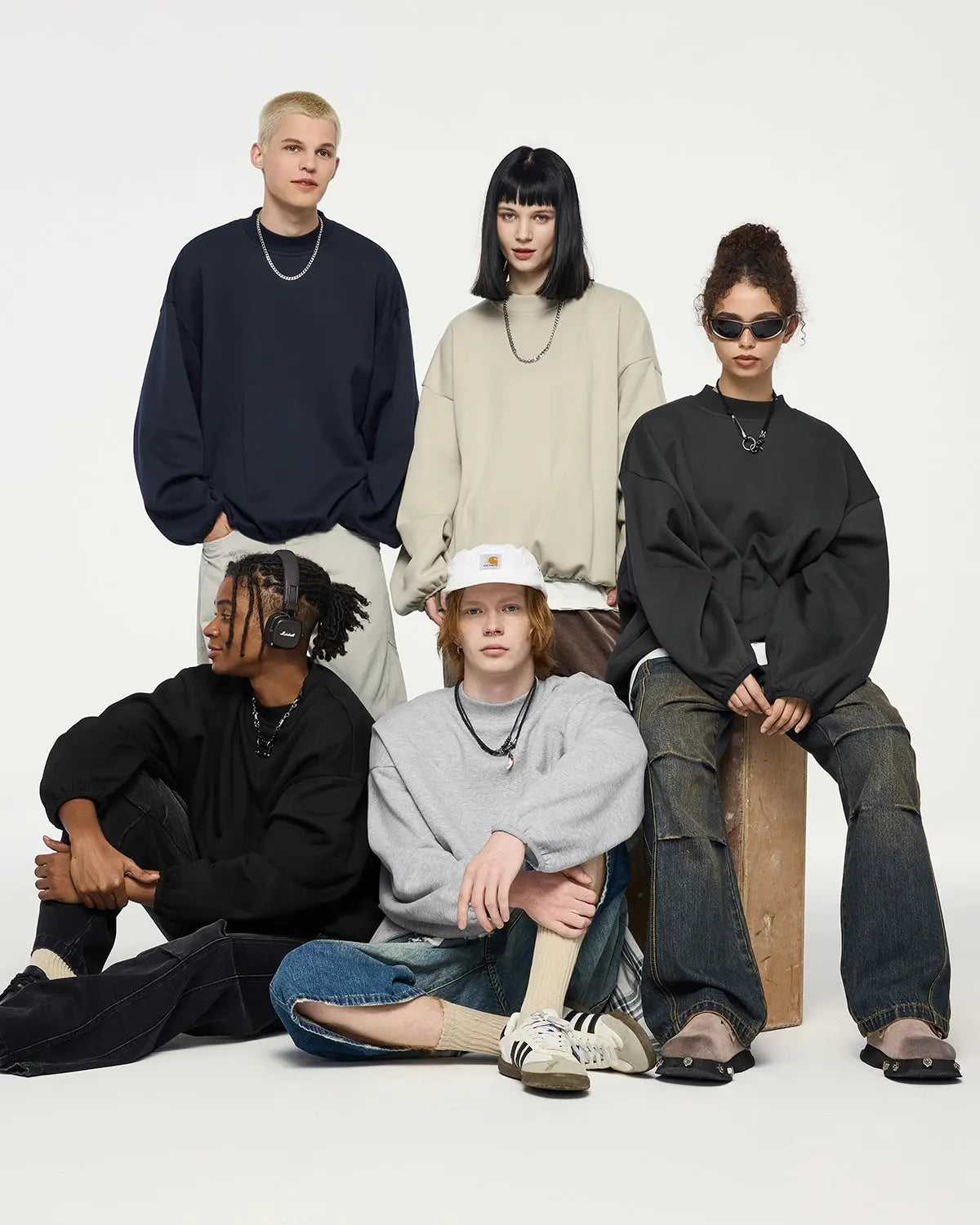 Premium Boxy Crewneck Sweatshirts | LCDEGO Streetwear