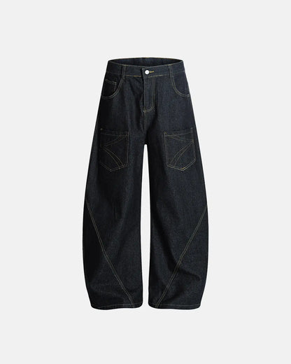 Stitching Multi Pockets Baggy Jeans | LCDEGO Streetwear