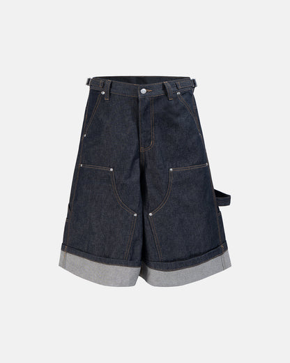 Raw Denim Carpenter Long Jorts | LCDEGO Streetwear