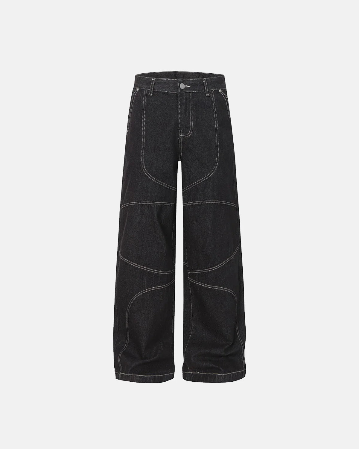 Contrast Stitch Barrel Jeans | LCDEGO Streetwear