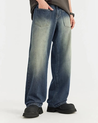 Monkey Wash Wide Leg Jeans| LCDEGO Streetwear