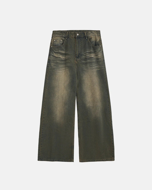 LCDEGO Streetwear Washed Loose-fit Denim Pants