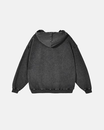 French Terry Washed Distressed Hoodies | LCDEGO Streetwear