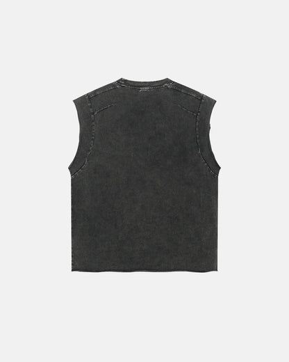 Stitching  Acid Wash Tank Tops  | LCDEGO Streetwear